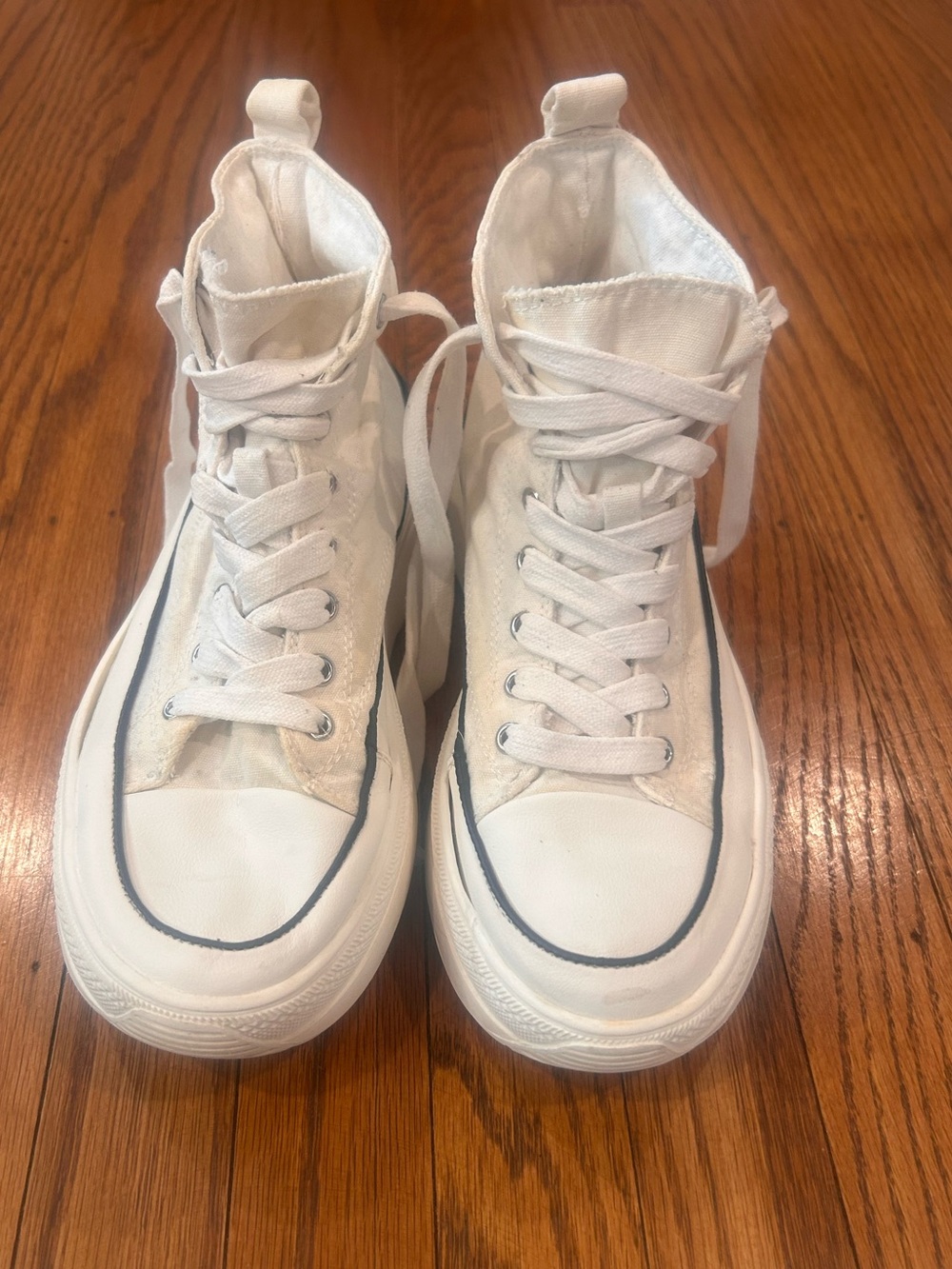Madden Girl White High-Top Canvas Sneakers